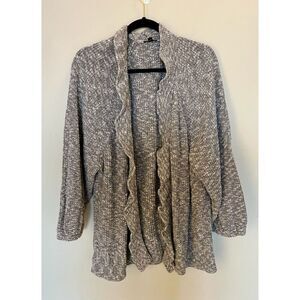 Express size small gray knit ruffle cardigan